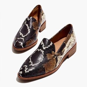 Madewell Frances Loafers Women’s 7.5 Warm Ash Multi Snakeskin Flats for Spring